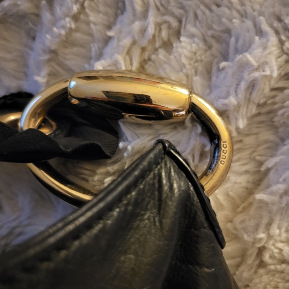 Gucci Authentic Black Leather Hobo Bag Large - Picture 7 of 9